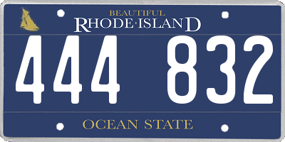 RI license plate 444832