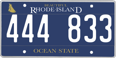 RI license plate 444833