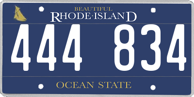 RI license plate 444834