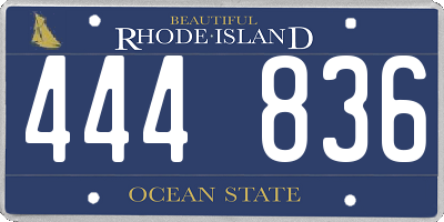 RI license plate 444836