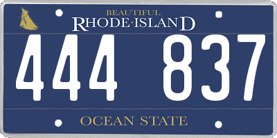 RI license plate 444837