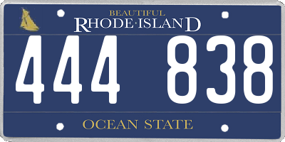 RI license plate 444838