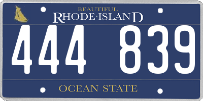RI license plate 444839
