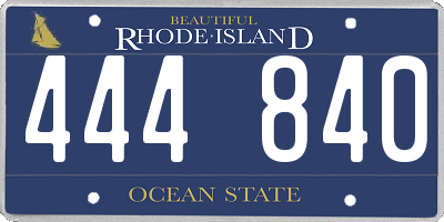 RI license plate 444840