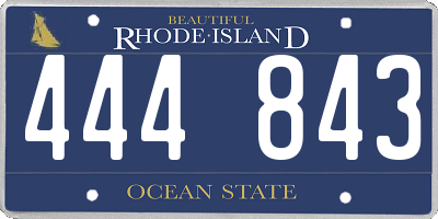 RI license plate 444843