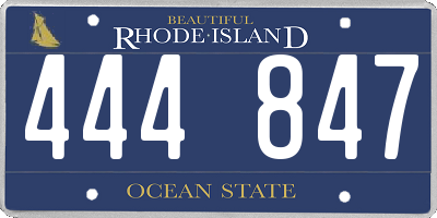 RI license plate 444847