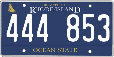 RI license plate 444853