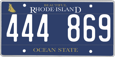RI license plate 444869