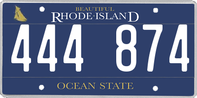 RI license plate 444874