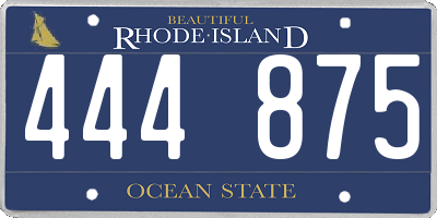 RI license plate 444875