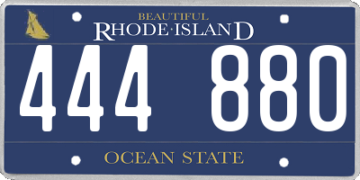 RI license plate 444880
