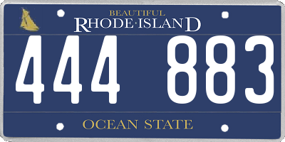RI license plate 444883