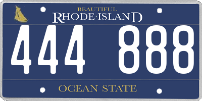 RI license plate 444888