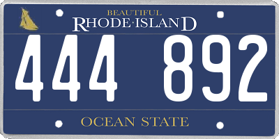 RI license plate 444892
