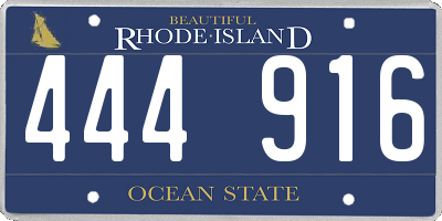RI license plate 444916