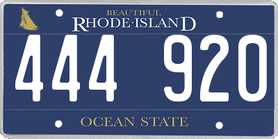 RI license plate 444920