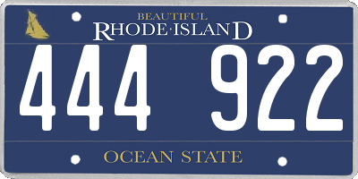 RI license plate 444922
