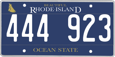 RI license plate 444923