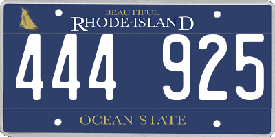 RI license plate 444925
