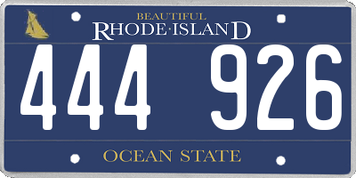 RI license plate 444926