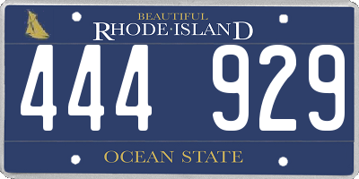RI license plate 444929