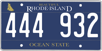 RI license plate 444932