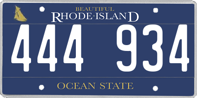 RI license plate 444934