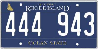 RI license plate 444943