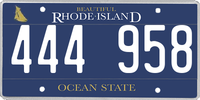 RI license plate 444958