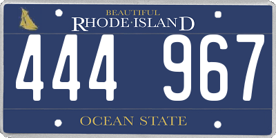 RI license plate 444967