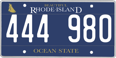 RI license plate 444980