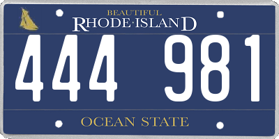 RI license plate 444981