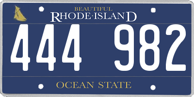 RI license plate 444982