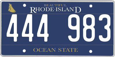 RI license plate 444983