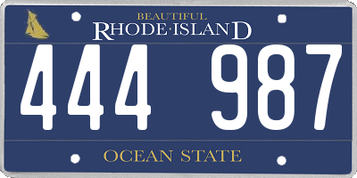 RI license plate 444987