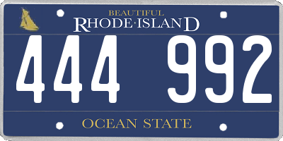 RI license plate 444992
