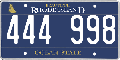 RI license plate 444998