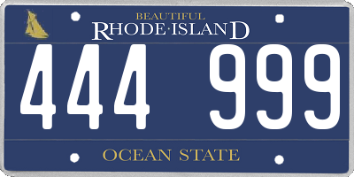RI license plate 444999