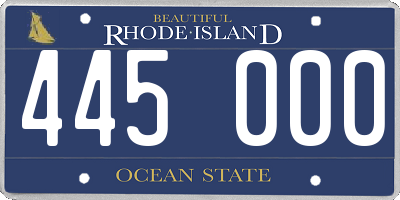 RI license plate 445000