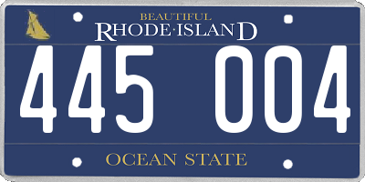 RI license plate 445004