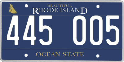RI license plate 445005