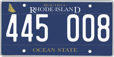 RI license plate 445008