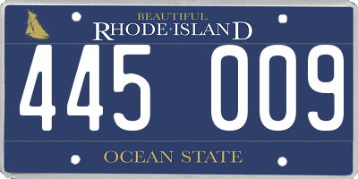 RI license plate 445009