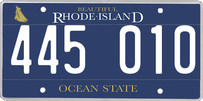 RI license plate 445010