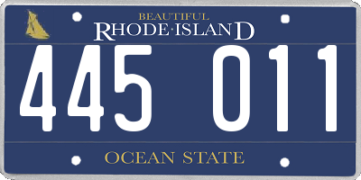 RI license plate 445011