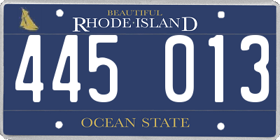 RI license plate 445013