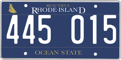 RI license plate 445015