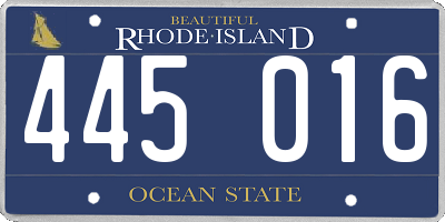 RI license plate 445016