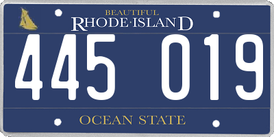 RI license plate 445019