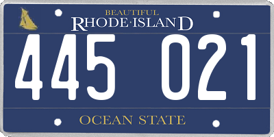 RI license plate 445021